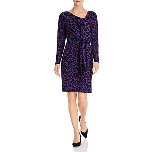 Leota Womens Side Tie a Midi Dress Blue L