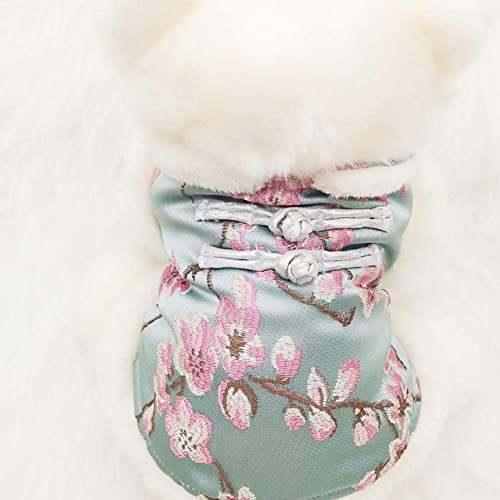 Nacoco Dog Tang Costume Flower Pet Winter Coat Happy New Year Costume Tang Dynasty Clothes Chinese Style Lady Dresses Cat Flower Design Clothes For Small Meduim Large Dogs(M) #TOP1