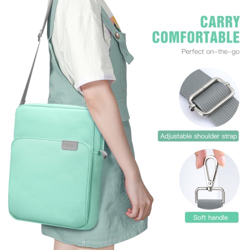 Image of TiMOVO 9-11 inch Tablet Sleeve Bag Carrying Case with Strap, Mint Green | Fits iPad A16 11 inch, Pad Air 11 /5th & 4th 10.9 inch, 10th Gen /10.2 inch, Galaxy Tab A11 Plus, Multi-Pocket, Handle, Padded Protection