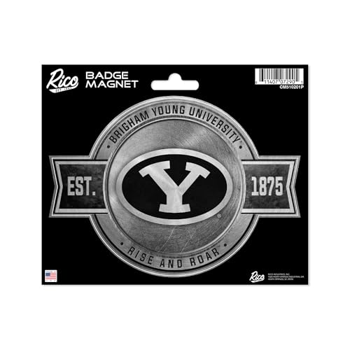 Rico Industries NCAA BYU Cougars Pewter Design Badge Magnet - for Car, Fridge