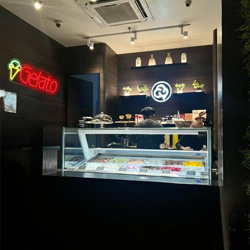 Image of Gelato Neon Sign for Wall Decor, Italian Ice Cream Neon Light with Dimmer Switch for Business, USB Power LED Sign Lights for Home Bar Store, LED Neon Sign Wall Art Neon Light for Beer Pub(Gelato)