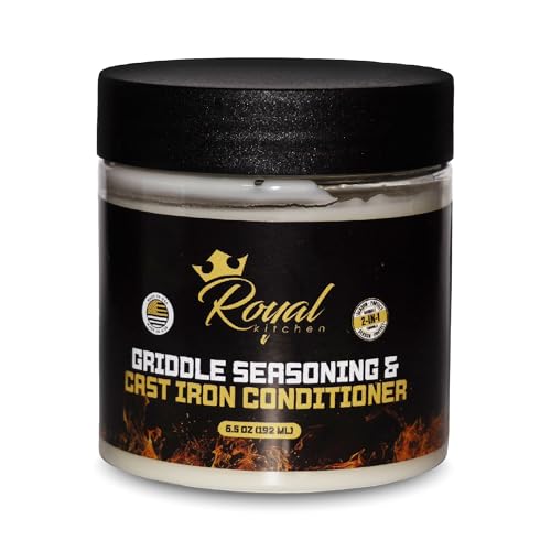 Comparison: Best Oil For Seasoning Blackstone Griddle 11 Royal Kitchen Cast Iron & Carbon Steel Seasoning Conditioner 2-IN-1 | 6.5 OZ | Effective For Restoring, Protecting & Conditioning Blackstone Griddle, Cast Iron and Carbon Steel Cookware Food Safe and easy to use conditioner