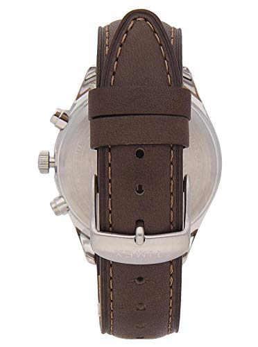Image of Timex Mens Chronograph Quartz Watch with Leather Strap, Brown, Strap