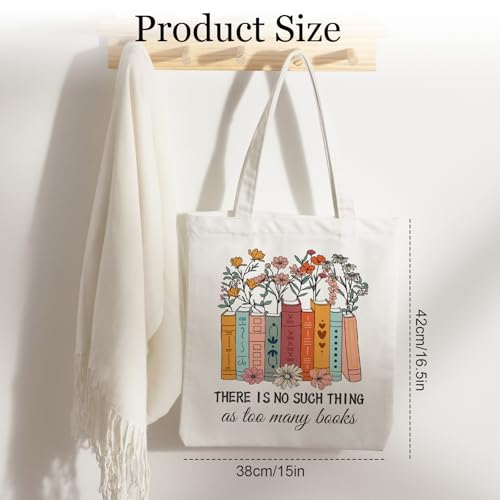 Bolso tote temático de libros, regalo divertido para amantes de la lectura, mujeres, bibliotecarias y profesores, de lona resistente miniatura 3