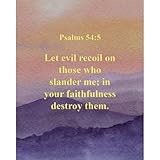Let Evil Recoil On Those Bible Verses Wall Decor - Christian Posters - Scripture Wall Art - Psalms Bible Verses Poster Wall Decor 8x10 inch - Decorations For Home