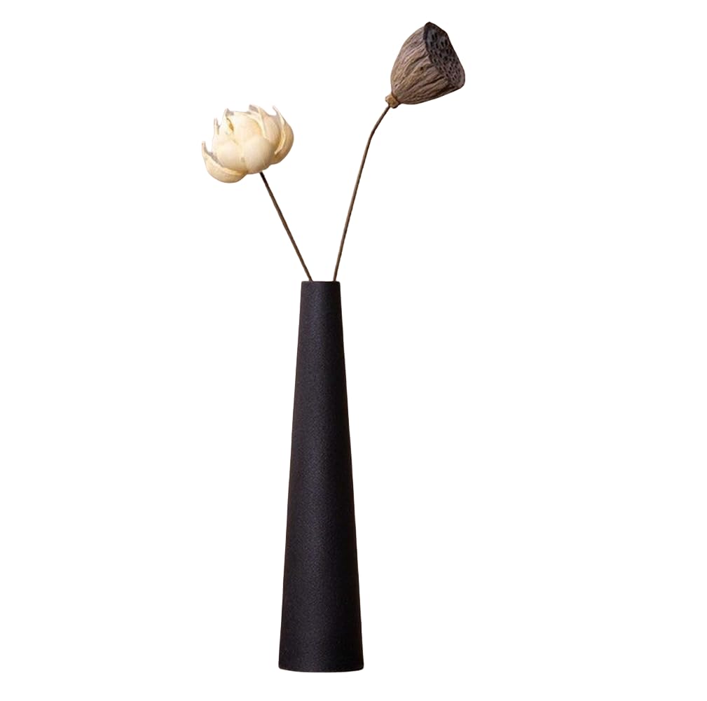 Jarrones de cerámica negra para brotes pequeños, pequeños jarrones de cristal, mini jarrones de flores, jarrones decorativos para decoración del hogar