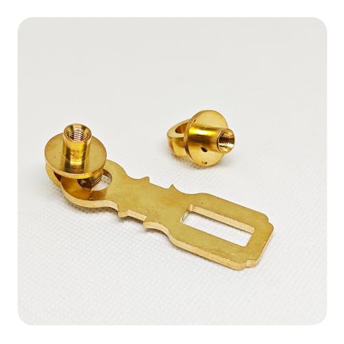 Image of 2.55 inch Antique Solid Brass Padlock Hasp Door Clasp, Vintage Heavy Duty Gate Latch Lock, Polished Brass Hasp Set for Sheds and Outdoor Use