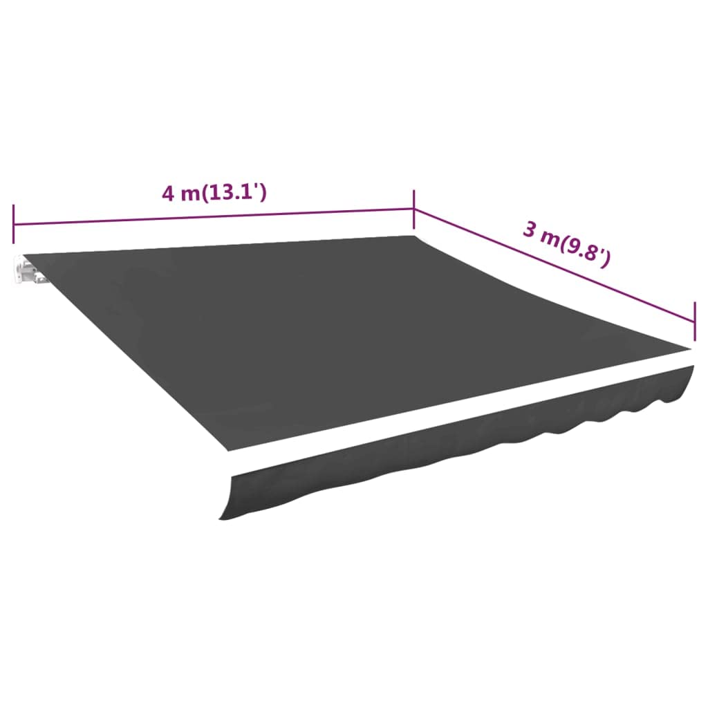 Tissu de Remplacement pour Auvent, Tissu de Rechange pour Auvent Toile pour Store Banne Toile d'auvent Anthracite 400x300 cm