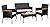 JAMFLY Patio Furniture Set 4 Piece Conversation Set Outdoor Wicker Rattan Chairs Backyard Pool Garden Porch Balcony Patio Loveseat with Cushions and Table, Black/Beige