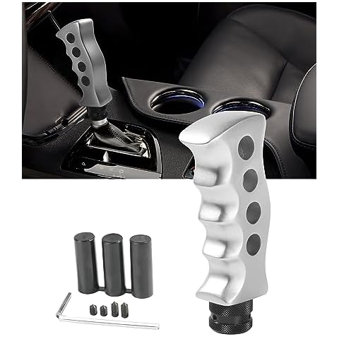 Qziulr Zlirfy Shift Knob,Automatic Shift Knob,Car Gear Shift Knob,Car Accessories,Car Grip Knife Handle Gear with Screws and Spanner,Gear Lever Shift Knob Replacement for Manual Vehicle (Silver) Cover