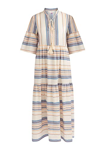 Robe rayée maxi volant XS femme tendance : robe longue estivale et fluide