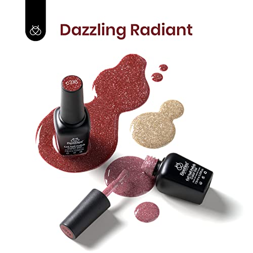 Beetles Gel Polish Reflective Glitter Gel Nail Polish Set, 6 Colors Spring Summer Holographic Sparkle Glitter Gel, Flash Diamond Sliver Gold Black Red Uv Led Soak Off Manicure Kit For Women Girls #TOP7