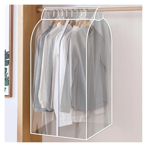 Hanging Garment Bag Clothes Hanging Dust Cover Transparent Dress Suit Coat Storage Bag Large Capacity Wardrobe Protector Garment Organizer(Transparent 60x50x90)