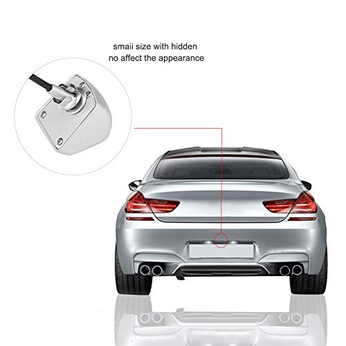 Hlyjoon Backup Camera 170 Degrees Wide Angle Car Vehicle Reverse Camera Waterproof Parking Night Vision CCD Rear View Camera Universal for All 12V DC Cars(Silver) - Image 2