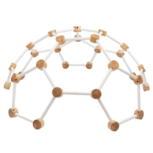 Little Partners Indoor Climbing Gym Active Play Equipment, Solid Wood Montessori Space Dome Climber for Toddlers 2-6 Years, Maximum 100 lb. Capacity, Large