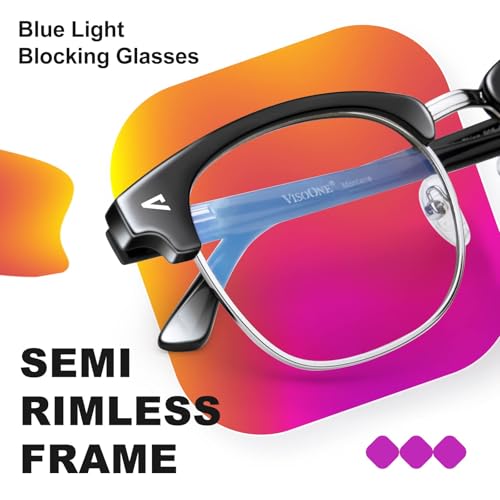 Image of VISOONE Lightweight Blue Light Blocking Glasses Square with Anti Computer Glare for Gaming Men and Women MONTANA