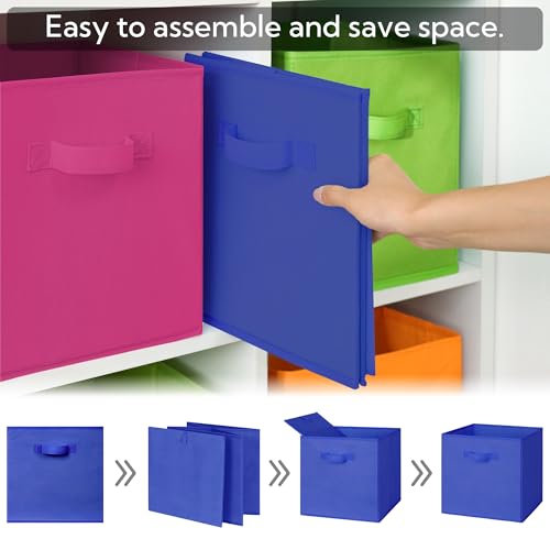 GRANNY SAYS Cube Storage Boxes, Pack of 6 Fabric Storage Cubes 13x13 Inch, Foldable Square Storage Boxes for Shelf, Cube Bac de Rangement, Cubes Storage Organizer for Organising, Dark Colorful by GRANNY SAYS - Image 7