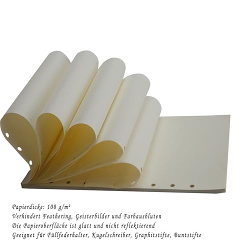 YFLeomry 3 Packungen A5 Papier Blanko 180 Blätter Ringbuch A5 Nachfüllbar 6 Lochung Ringbuch Notizbuch Nachfüllpapier Nachfüllbare für Notizbuch Tagbuch(21x14,5 cm)