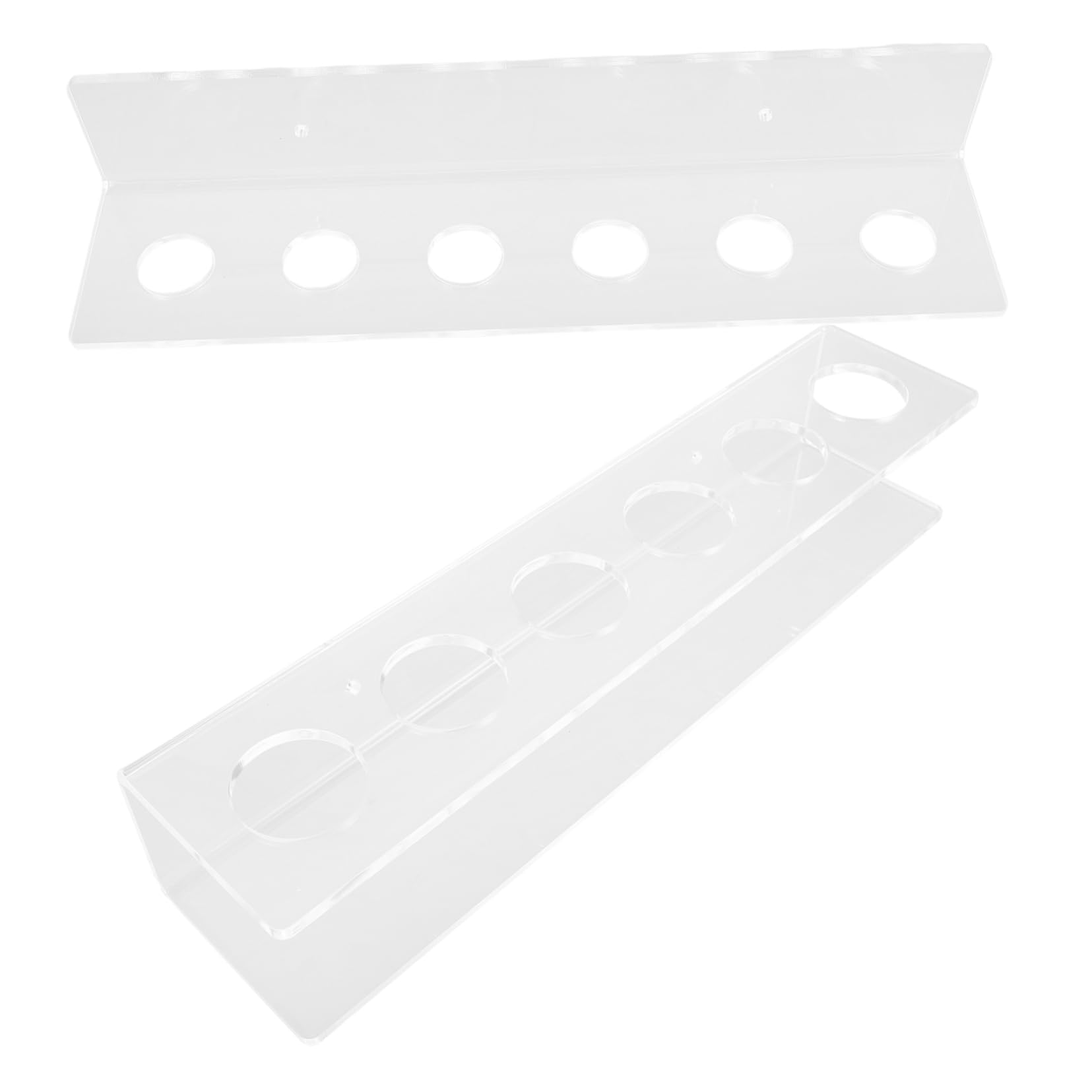 INOOMP 2Pcs Wall Mounted Billiard Rack Space Saving Acrylic Holder for Pool Sticks Easy Installation Organizer for Game Rooms and Home Bars