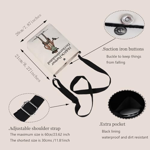 TOBGBE Funny Frog Meme Cowboy Frog Gifts Hold On Partner Im Overstimulated Messenger Bag Frog Meme2