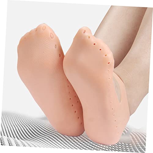 2 Pairs of SEBS Gel Anti-Crack Socks Size Color Breathable and Elastic Beach Room Socks for Dry Feet Protection2