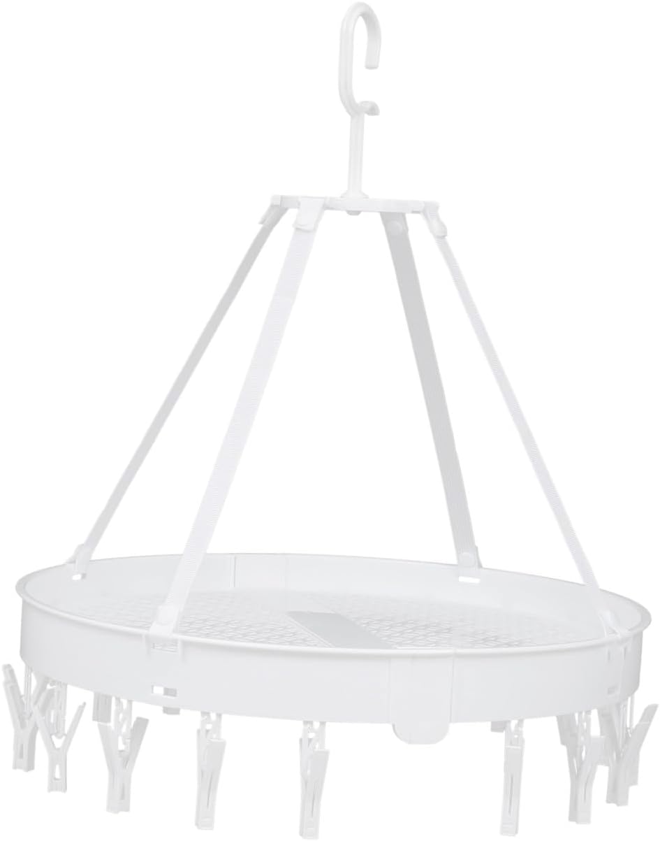 Foldable Clothes Drying Hanger with Clips for Towels and Socks Space-Saving Lightweight Laundry Rack Portable for Home Outdoor Camping Travel and Vacation Use