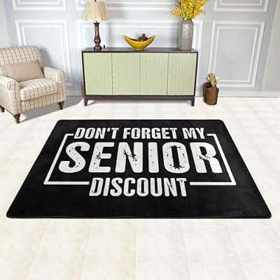 AMZCXYB Don't Forget My Senior Discount Area Rug for Living Room Bedroom - Soft Non-Slip Low Pile Washable Floor Mat, Perfect for Kitchen, Dining Room, Nursery, Office (36"x24")