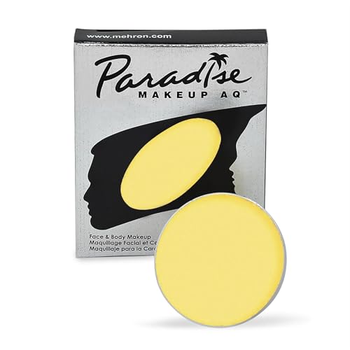 Image of Mehron Makeup Paradise Makeup AQ Refill Size | Stage & Screen Performance, Face & Body Painting, Beauty, Cosplay, and Halloween | Water Activated Face Paint, Body Paint .25 oz (7 ml) - Pastel Yellow