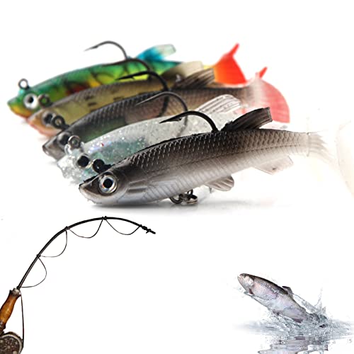 Foto von Grasslandy Gummifische Zander Set Angel Köder Forellen Angelköder Klein Hecht Blinker Angeln Forelle Ein Muss Für Jeden Angler 5 Stück