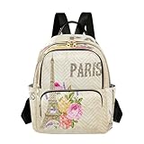 ALAZA Eiffel Tower Paris Blossom Women Backpack Purse Ladies Fashion Shoulder Bag Daypack Travel Bag 7.5L