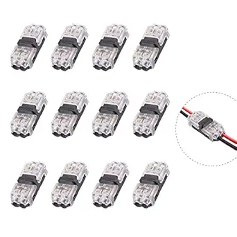 Low Voltage Wire Connectors, Wire Tap 20-24 Gauge Wire Connectors Splicer, I Type 2 Pins 12 Pack