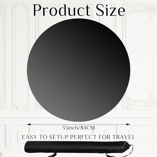 PullCrease Portable Dance Floor Smooth Ballet Floor Vinyl Dance Mat for Home Stage Studios Kids Adults Practice Improve(Black,33 Inch,Round)