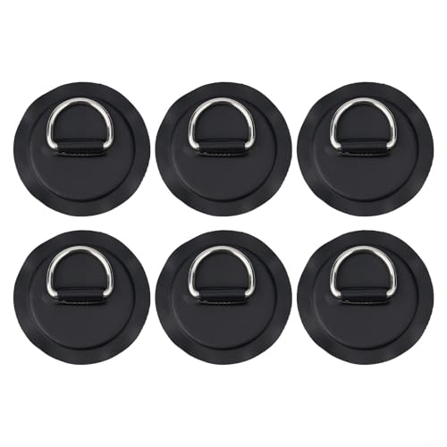 Paquete de 6 parches de anillo en D resistentes para barco inflable kayak, apto para rafting en aguas bravas