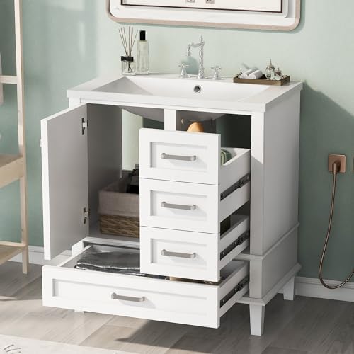 Amazon.com: Merax 30" Bathroom Vanity, Modern Bathroom Cabinet with ...