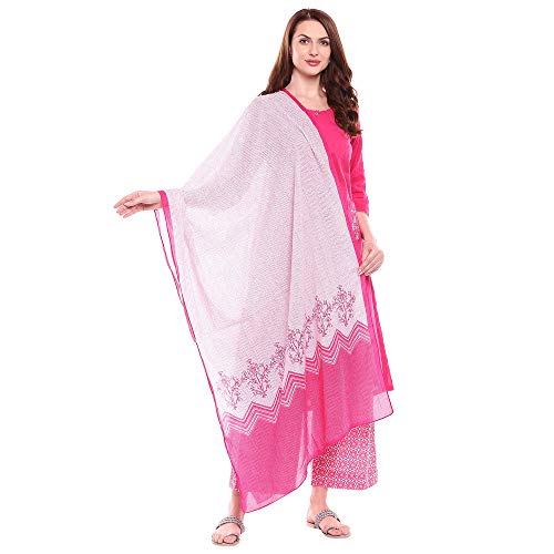 Image of BIBA Women Cotton A-Line Kurta Palazzo Suit Set