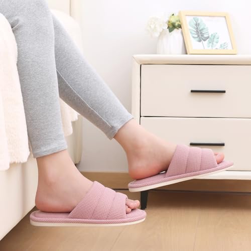 shevalues Summer House Slippers for Women Men Breathable Waffle Indoor Slippers Slip-on Open Toe Home Shoes2