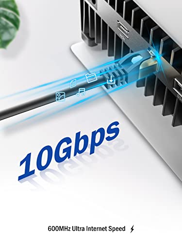 Baymrotech Cat 7 Ethernet Cable 10Ft, Network Cable 10Gbps 600Mhz High Speed With Gold Plated Rj45 Connector For Gaming, Xbox One, Ps5/Ps4/Ps3, Switch, Modems, Routers, S/Ftp 28Awg Black Round Cable #TOP5