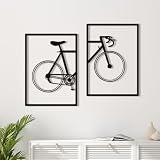 2 Pack Black Modern Wall Art for Living Room Minimalist Framed Wall Decor 3D Textured Metal Wall Sculptures Decorative Home Sign for Patio Bedroom Bathroom Garden Office