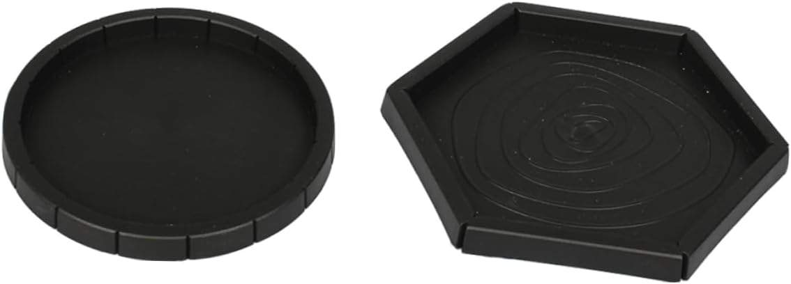 Toyvian 2Pcs Reptiles Feeder Durable Plastic Lizards Feeding Bowl for Food Water Smooth Surface Design for Turtles Geckos and Amphibians Black Color