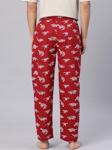 Image of Majestic Man Men's Printed Pure Cotton Lounge Pyjama | Comfort Fit | Elastic Waist with Drawstring | 3 Pockets | Button Closure