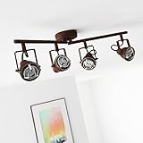 RETRO STYLE: Effektvolles Spotrohr aus Metall mit 4 schwenkbaren Köpfen in ansprechender Rostoptik - verleihen Sie Ihrem Wohnbereich einen einzigartigen Charakter und sorgen Sie für bewusste Highlights