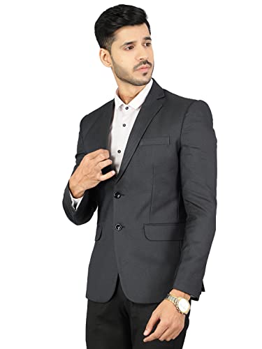 Image of WINTAGE Men's Polyester Cotton Plain Blazer