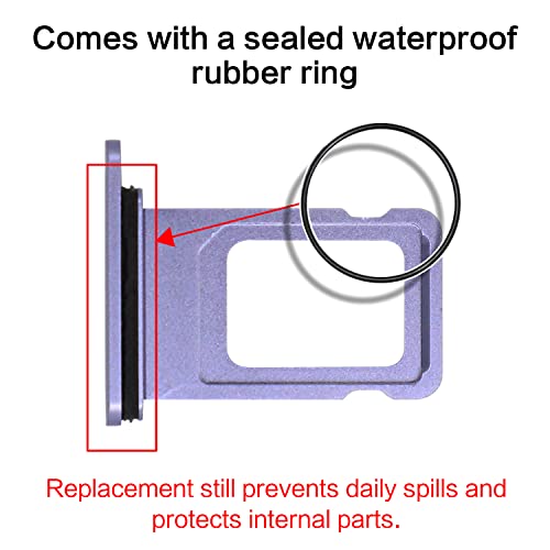 Asdawn For Iphone 11 Sim Card Slot Replacement For Iphone 11 Sim Card Tray Holder Waterproof Rubber Ring And Sim Pin(Single Sim Version 6.1 Inches)(Purple) #TOP2