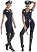 Maxim Party Supplies Women's Police Officer Costume, 9-Piece Set, Navy Blue Law Enforcement Uniform with Accessories (Small)