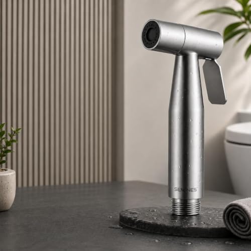 Image of Health Faucet Stainless Steel Jet Spray Gun for Toilet Metal Key Cover