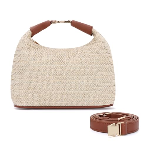 SUKUTU Straw Bag for Women Summer Beach Shoulder Bag Vacation Woven Crossbody Purse Small Top Handle Satchel Handbag