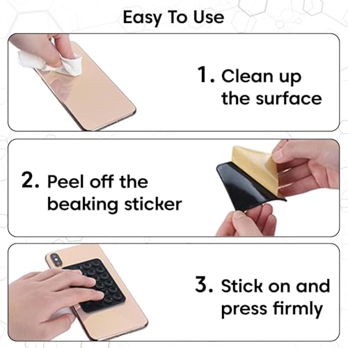 Image of Sounce Suction Phone Case, Silicone Suction Phone Case for Hands-Free Mobile Accessory Holder Grip, Video Phone Accessory Compatible Mirror, Shower-Black (Pack of-2)