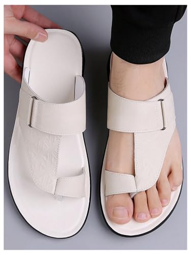 Verdusa Men's PU Leather Thong Sandals Open Toe Slip on Slippers4