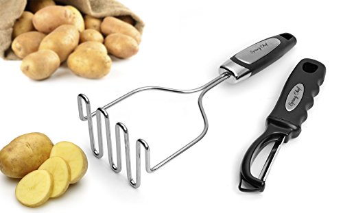 Spring Chef Stainless Steel Potato Masher with Easy to Use and Clean Wire