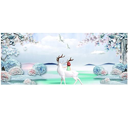 Peinture Diamant 5D grand format cristal strass élan blanc pour une toile premium